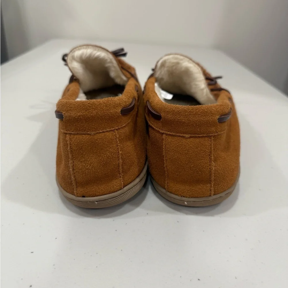 J CREW Men’s CLASSIC SUEDE MOCCASIN SLIP ON SLIPPERS Size 13